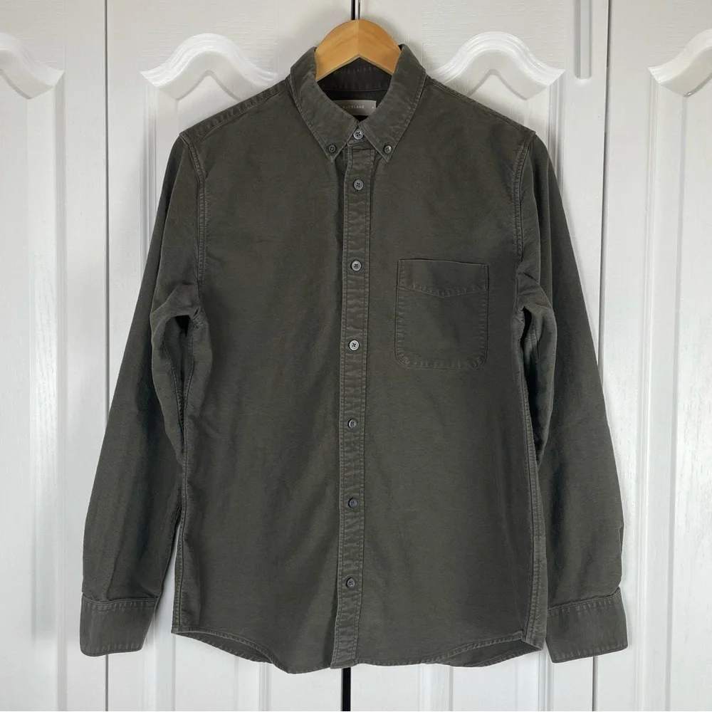 Everlane Oxford Poplin Button Up Long Sleeve Shirt Men’s M Green Classic Cotton - Picture 2 of 13